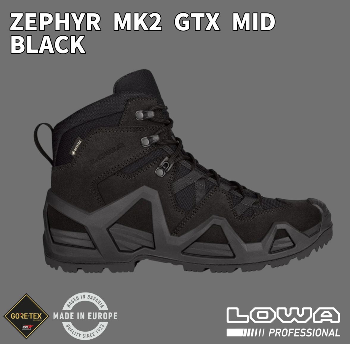 ZEPHYR MK2 GTX MID - BLACK ゼファー タクティカルブーツ / LOWA