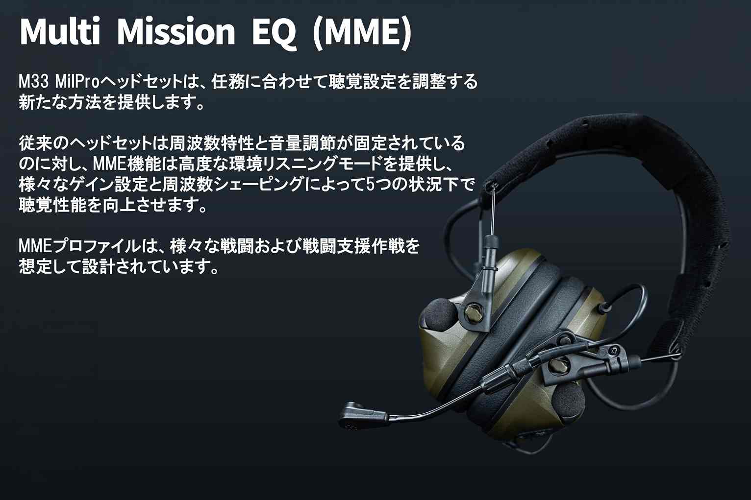 M33 MILPro Headset Tactical Communication & Hearing Protection �إåɥ��å� ����Ż��̿������İ���ݸ� ���䡼�ޥ� �Υ�������󥻥�� ��Ǽ�ʥ֥��ɡ�����������������Ź��
