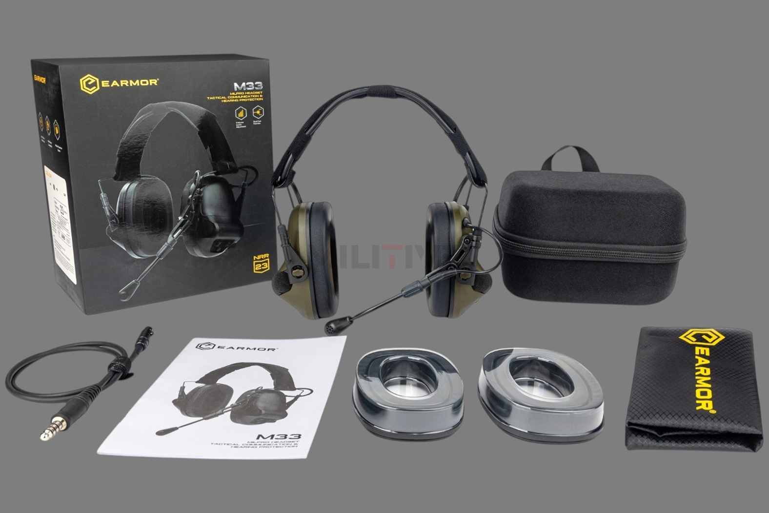 M33 MILPro Headset Tactical Communication & Hearing Protection �إåɥ��å� ����Ż��̿������İ���ݸ� ���䡼�ޥ� �Υ�������󥻥�� ��Ǽ�ʥ֥��ɡ�����������������Ź��