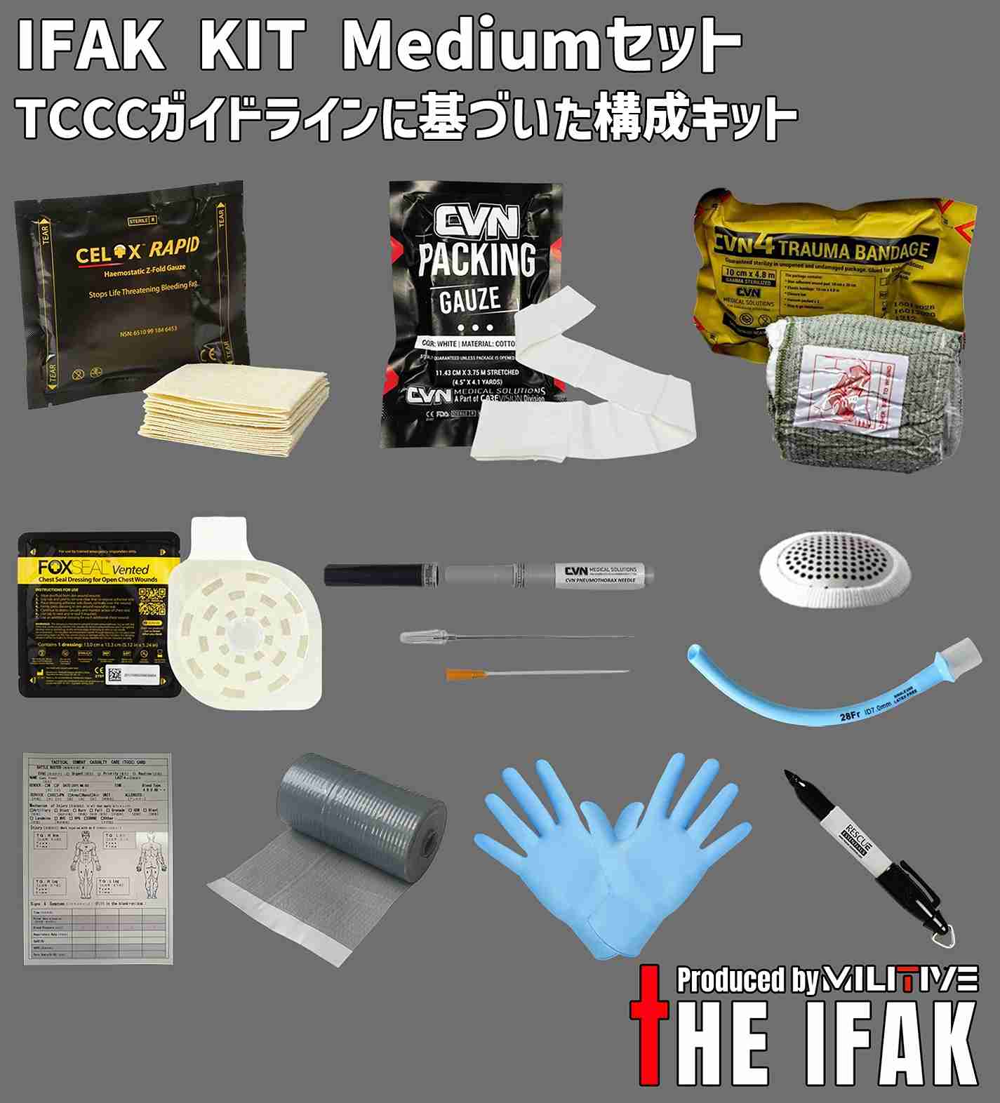 Medium���å� MILITIVE IFAK KIT �ߥǥ����ॻ�å� TCCC�����ɥ饤��˴�Ť����������å� ������ ����