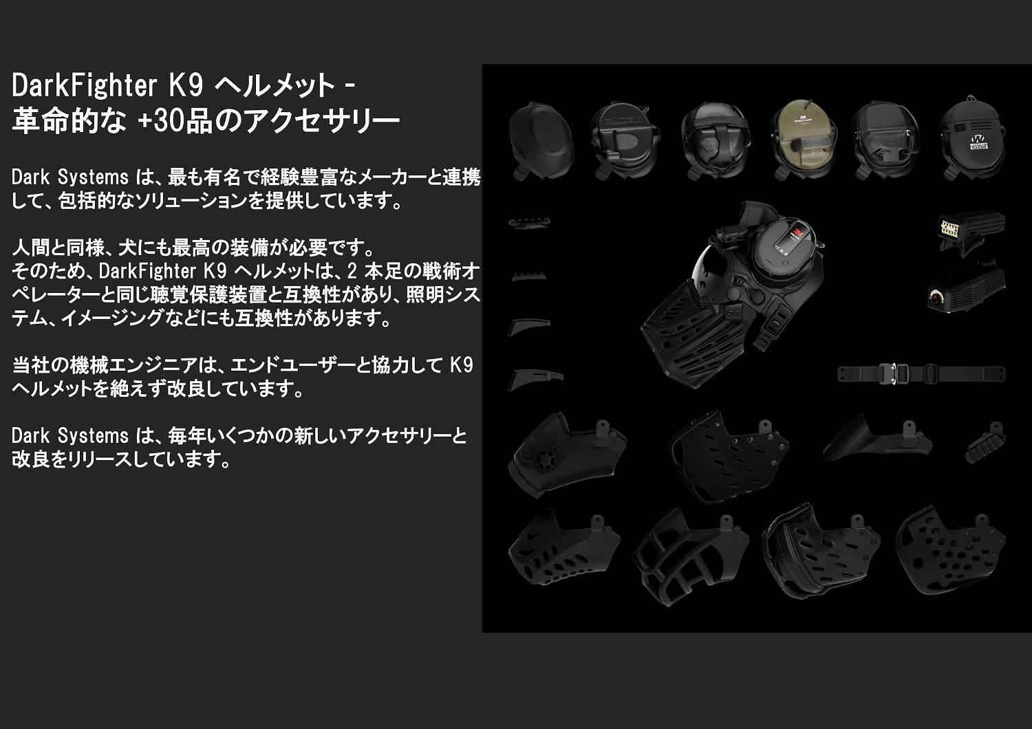 DARKFIGHTER K9 Helmet Kit - Gen5 Dark Systems ƹ񷳻Ǽʥ֥ Ź