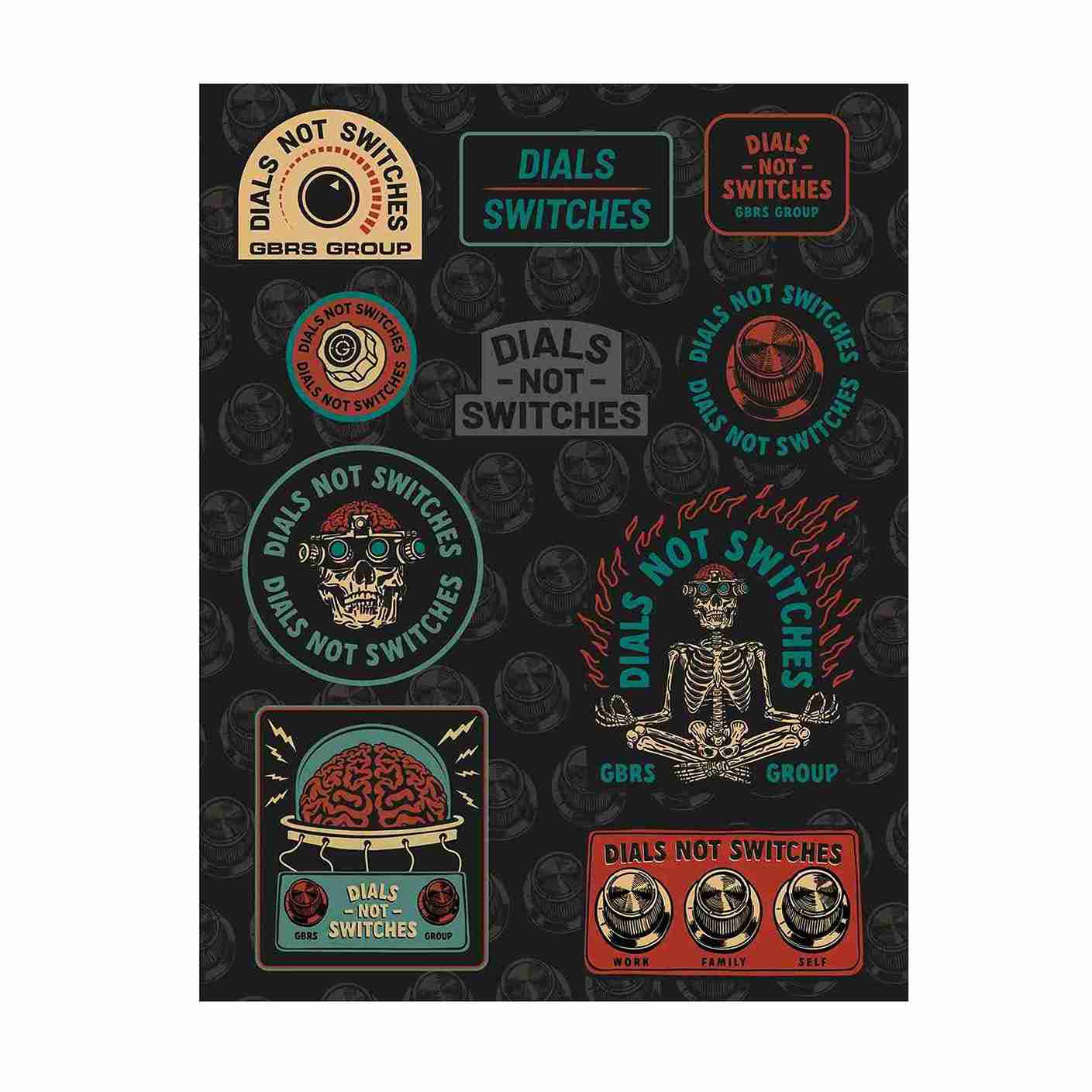 GBRS Group Dials Not Switches Sticker SheetGBRS GROUPŹ