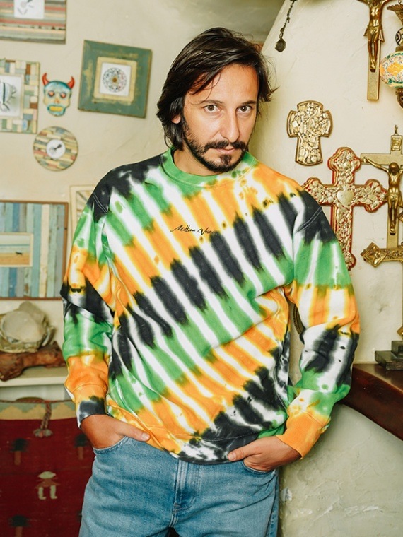 Tie-Dye Crew NecK クルーネックスウェット Stripe GREEN✖️ORANGE