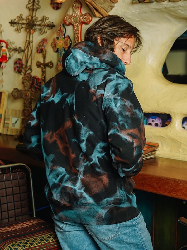 Over Size Black Hoodie Aurora Blue✖️Copper