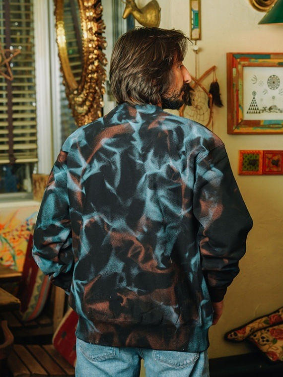 BLACK Over Size Sweat Shirt Aurora Blue✖️Copper