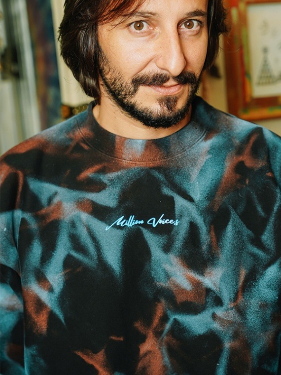 BLACK Over Size Sweat Shirt Aurora Blue✖️Copper