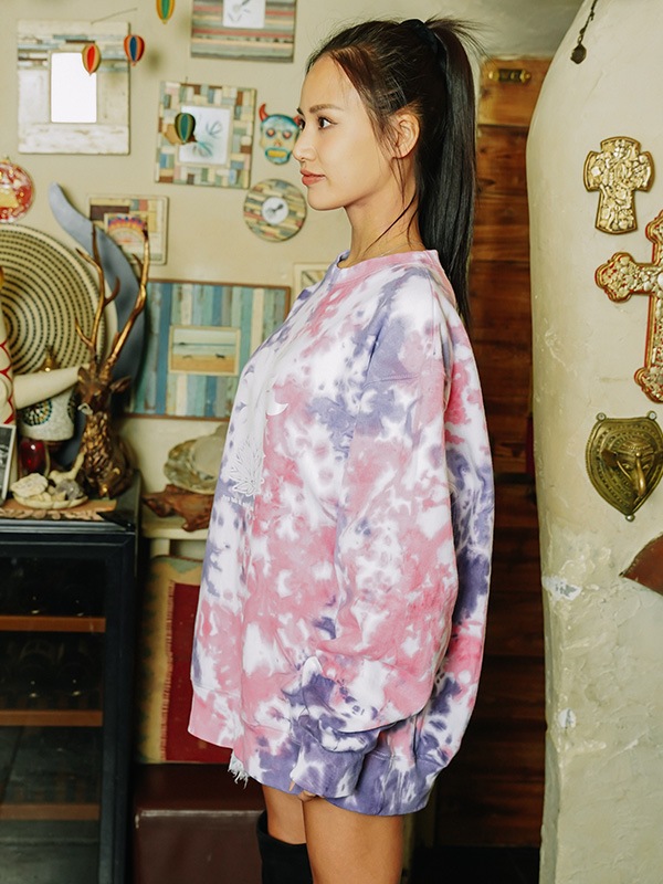 Women Tie-dye Crew NecK クルーネックスウェット『THE SUN』