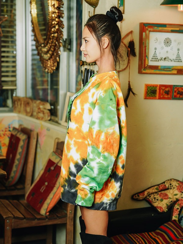 Women Tie-dye Crew NecK クルーネックスウェット『BUDS』