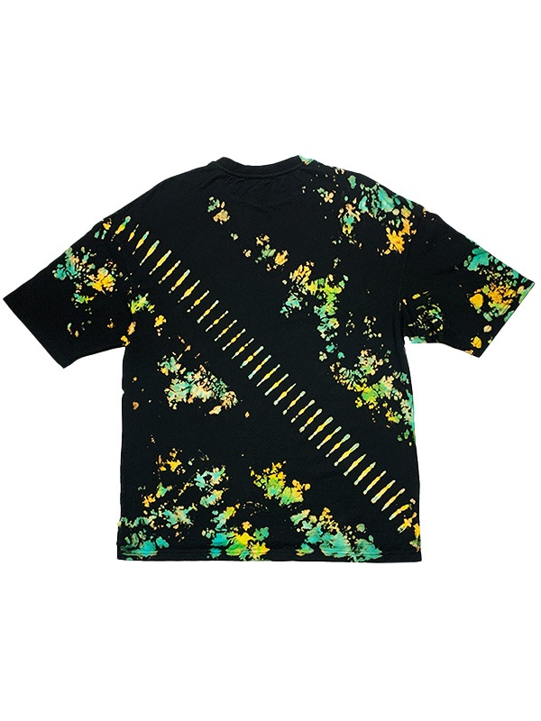 Tie-DyeラウンドネックオーバーサイズTシャツ BLACK