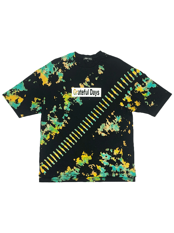 Tie-DyeラウンドネックオーバーサイズTシャツ BLACK