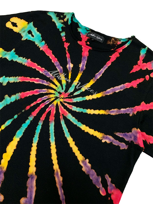 Tie-DyeカットオフTシャツ BLACK