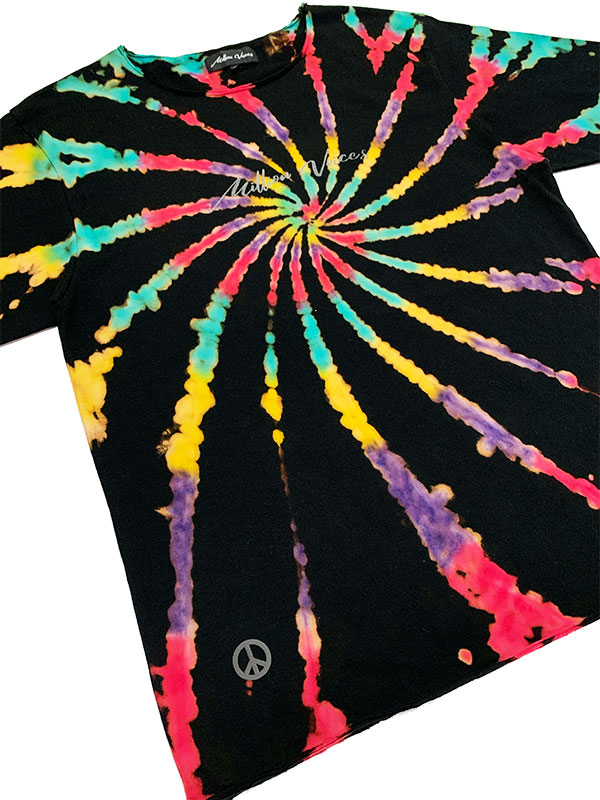 Tie-DyeカットオフTシャツ BLACK