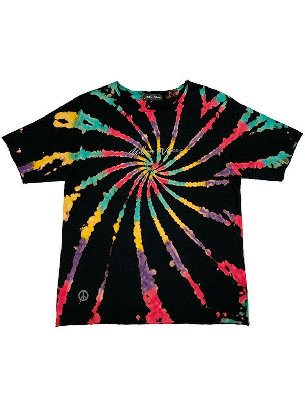 Tie-DyeカットオフTシャツ BLACK