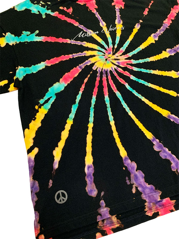 Tie-DyeラウンドネックオーバーサイズTシャツ BLACK