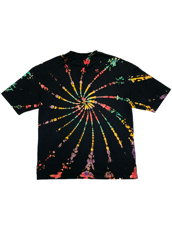 Tie-DyeラウンドネックオーバーサイズTシャツ BLACK