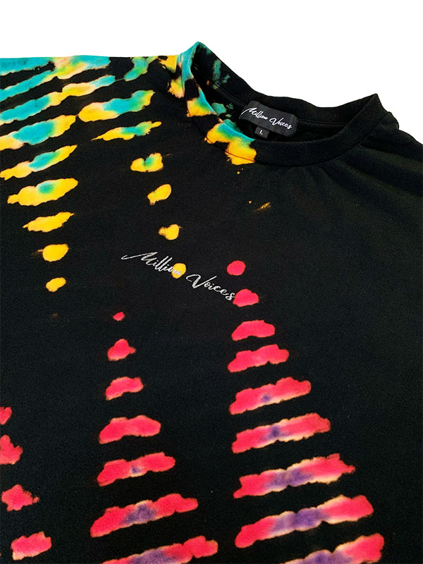 Tie-DyeラウンドネックオーバーサイズTシャツ BLACK