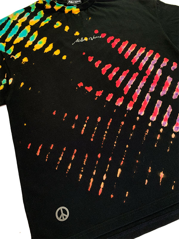 Tie-DyeラウンドネックオーバーサイズTシャツ BLACK