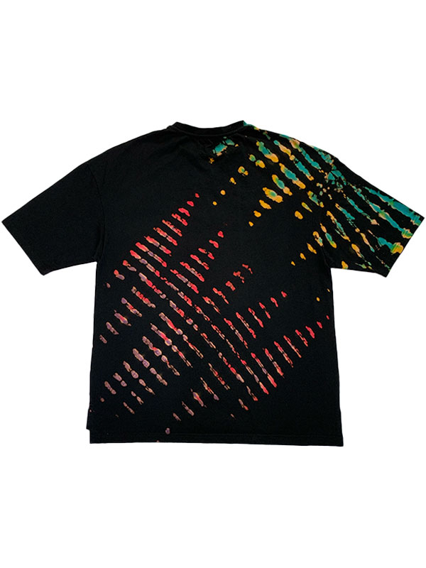 Tie-DyeラウンドネックオーバーサイズTシャツ BLACK