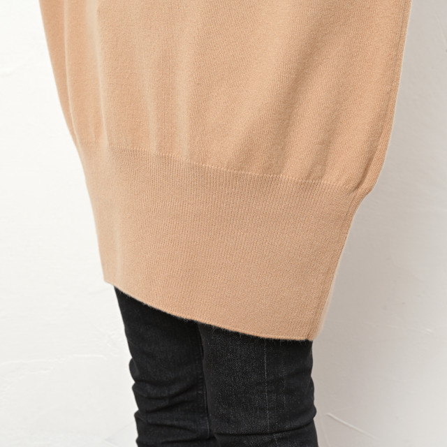 カシミヤ100％ロング丈オフタートル | レディースニット | フカキ