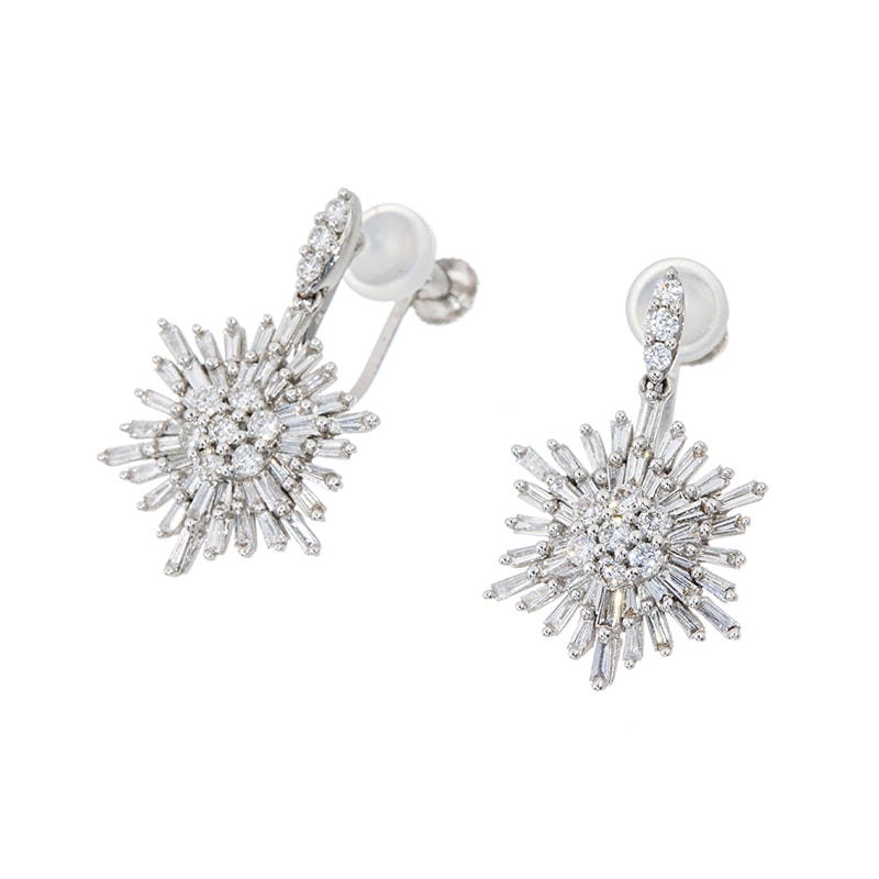 K18WG ダイヤモンド Twinkle イヤリング D 約0.90ct