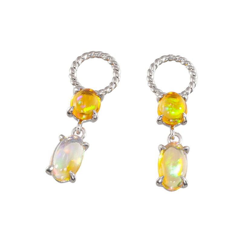 PT950 メキシコオパール チャーム OP 約1.10ct