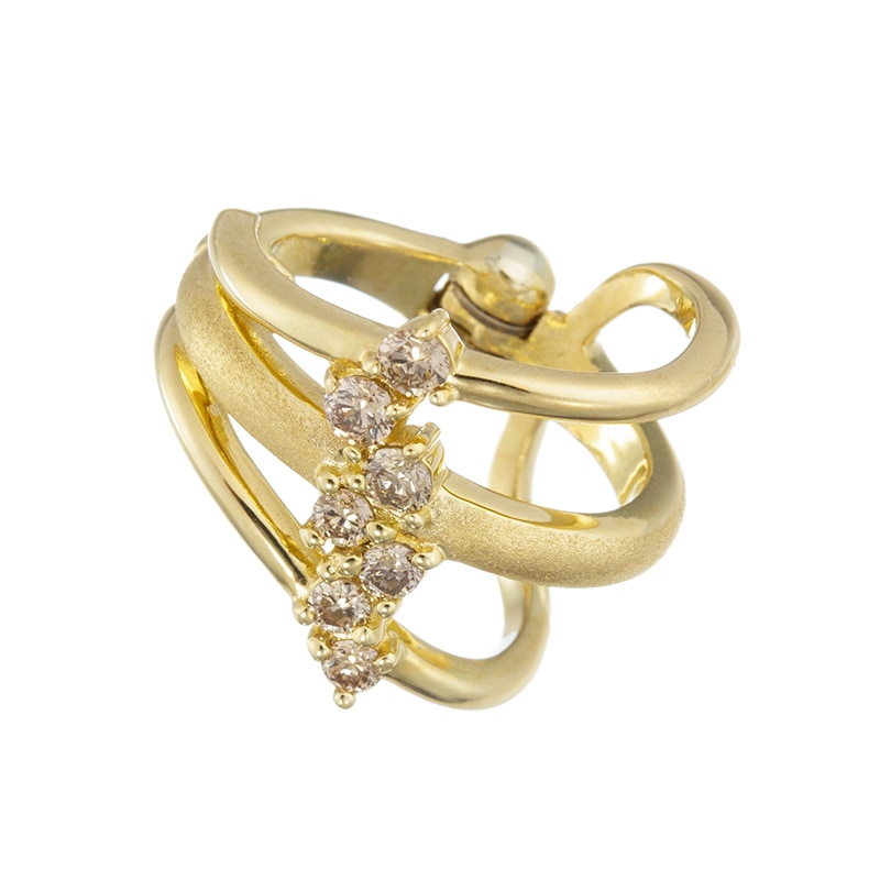 K18YG ブラウンダイヤモンド ピアリングシングルイヤーカフ BRD 約0.17ct