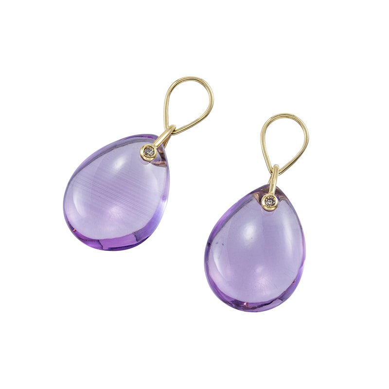 K18YG アメシスト ブラウンダイヤ チャーム AM 約20.00ct BRD 約0.02ct