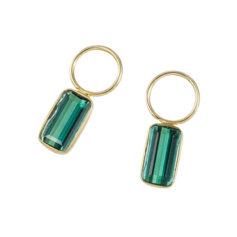 K18YG グリーントルマリン チャーム T 約1.00ct