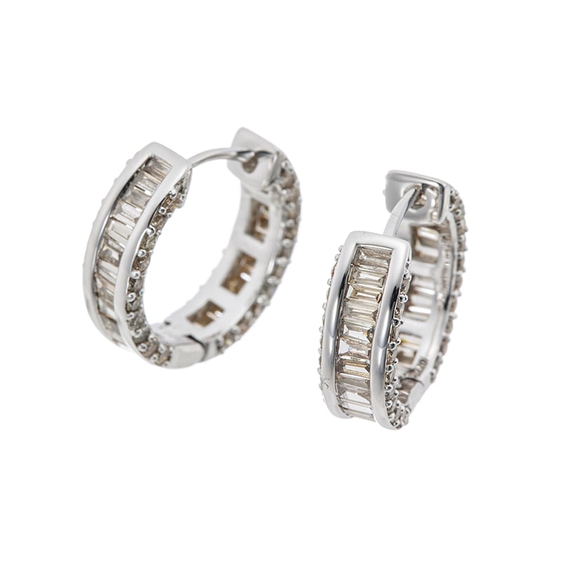 K18WG ブラウンダイヤモンド ピアス BRD 約1.16ct