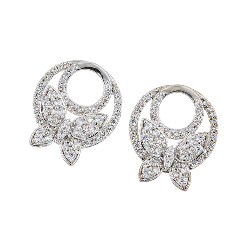 パラジウムシルバー950 天然ホワイトジルコン チャーム ZI 約1.30ct