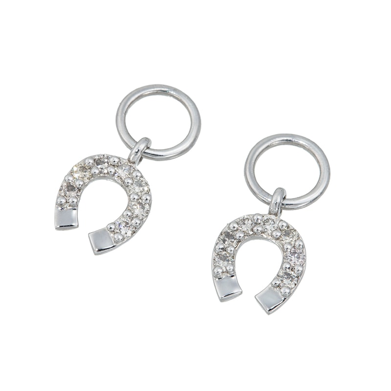 PT950 ブラウンダイヤモンド 馬蹄モチーフ チャーム BRD 約0.14ct