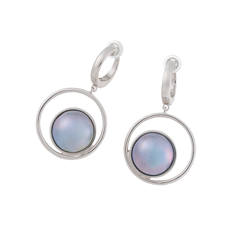 パラジウムシルバー950 マベパール フェザータッチイヤリング P 12.0mm