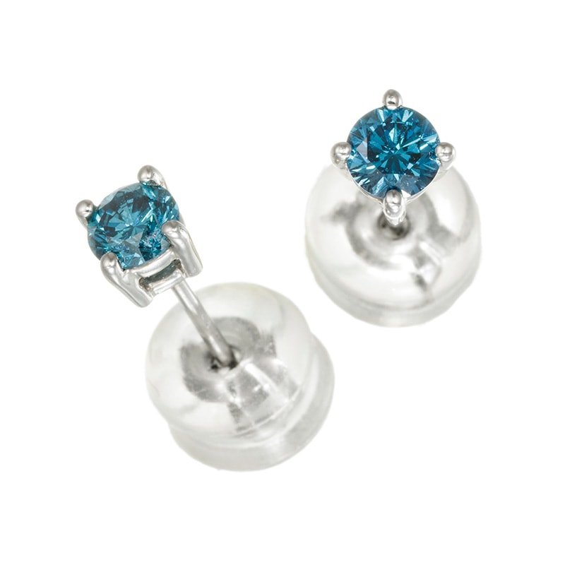 PT950 ブルーダイヤモンド(トリート) ピアス BD 約0.30ct