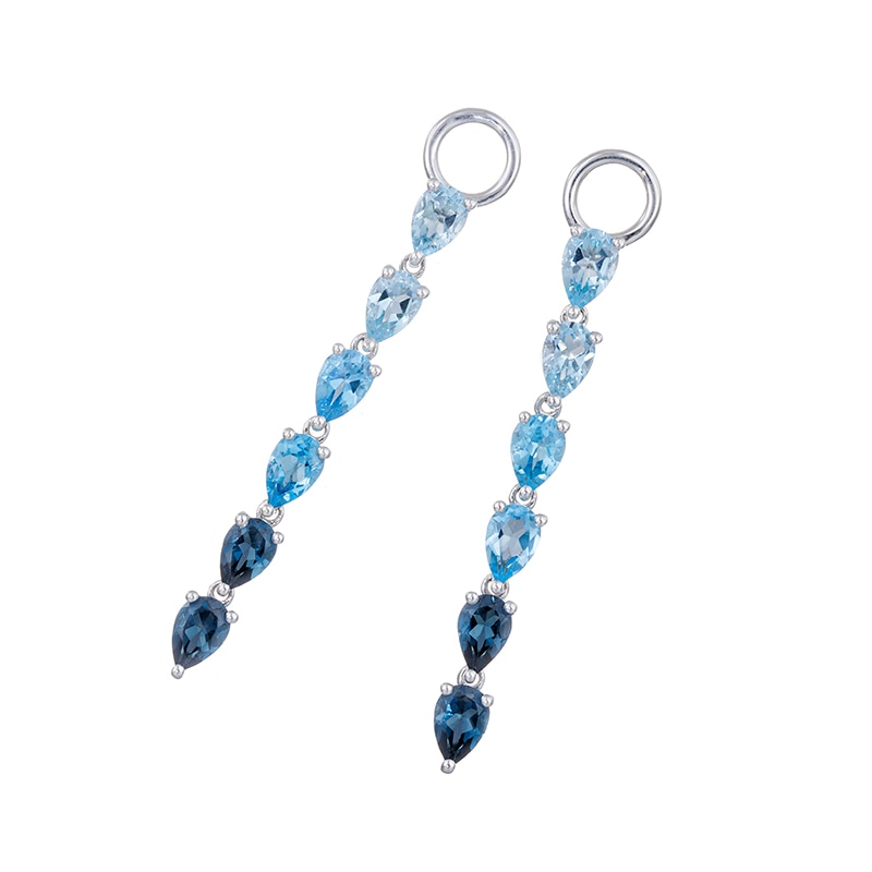 パラジウムシルバー950 スカイブルートパーズ & ロンドンブルートパーズ & スイスブルートパーズ Mia チャーム TO 約1.60ct TO 約1.60ct TO 約1.40ct