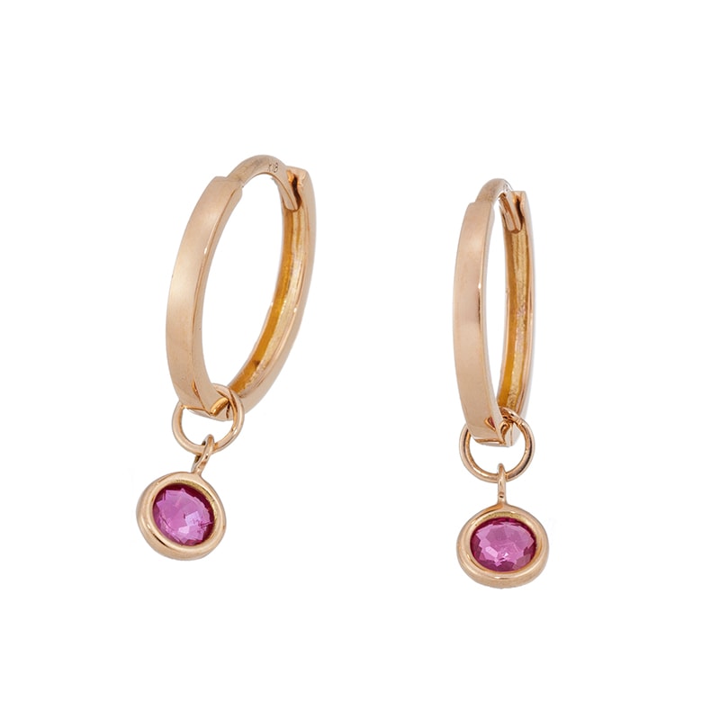 K18PG ルビー ピアスチャーム & ピアス 2点セット RB 約0.30ct