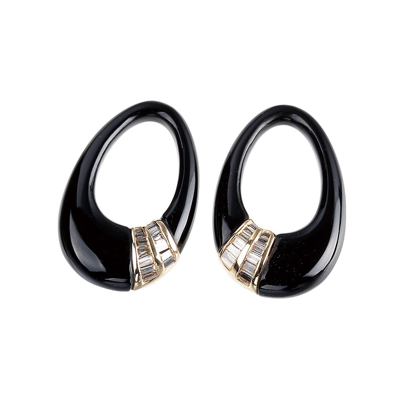 K18YG ブラウンダイヤモンド オニキス チャーム BRD 約0.16ct