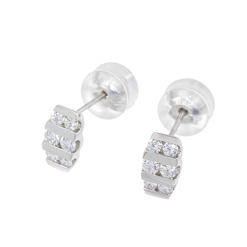 PT990 ダイヤモンド(リリーダイヤカット) エアリアル ピアス 
