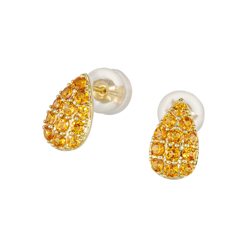 K18YG マンダリンガーネット ドロップシェイプ ピアス GA 約0.90ct