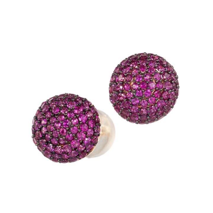 K18PG ルビー Lulu ピアス RB 約1.10ct