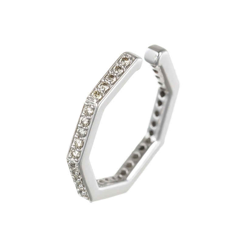 K18WG ブラウンダイヤモンド シングルイヤーカフ BRD 約0.20ct