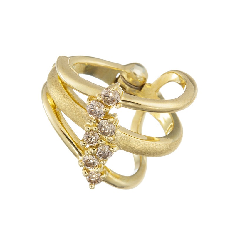 K18YG ブラウンダイヤモンド ピアリングシングルイヤーカフ BRD 約0.17ct