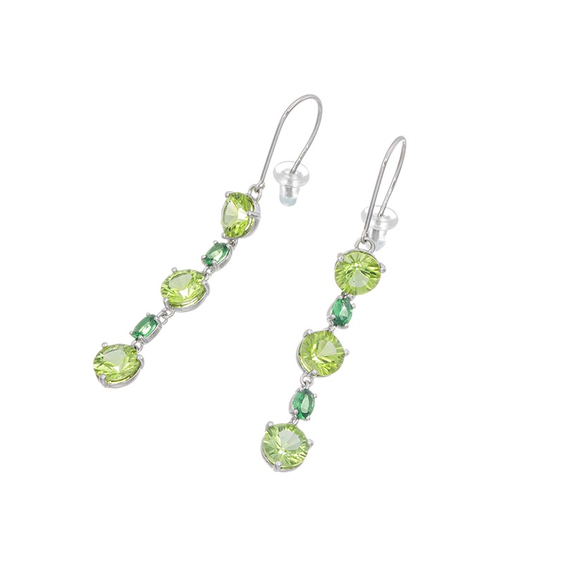 PT950 ペリドット ツァボライト ピアス PE 約4.00ct TS 約0.60ct