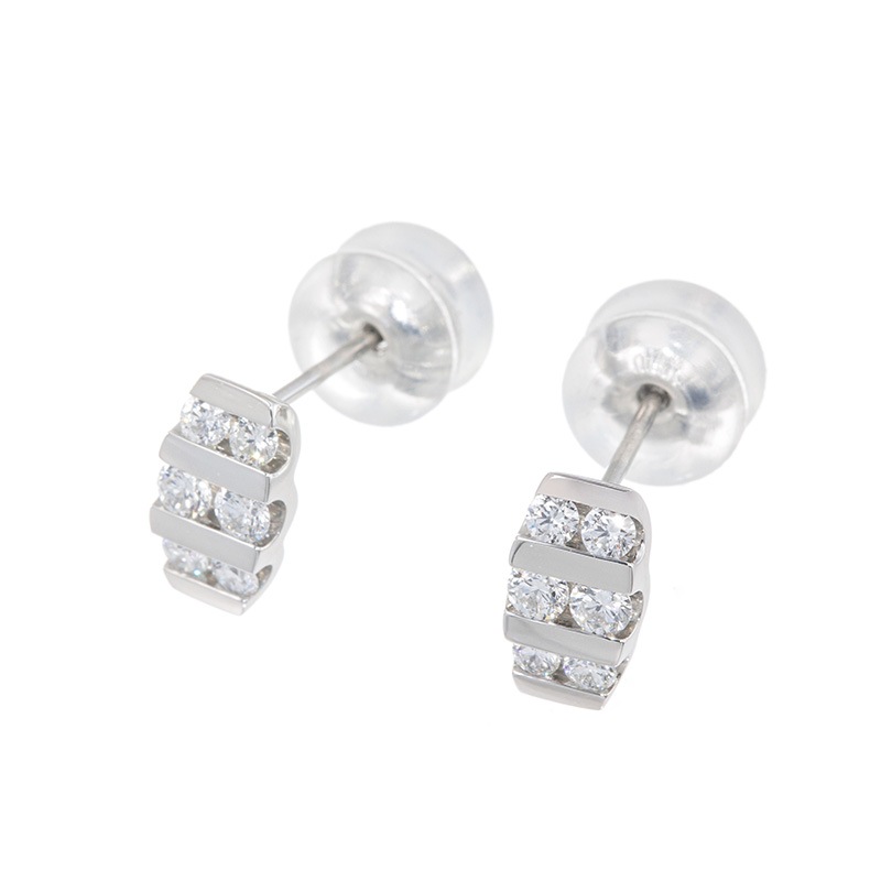 PT990 ダイヤモンド(リリーダイヤカット) エアリアル ピアス 