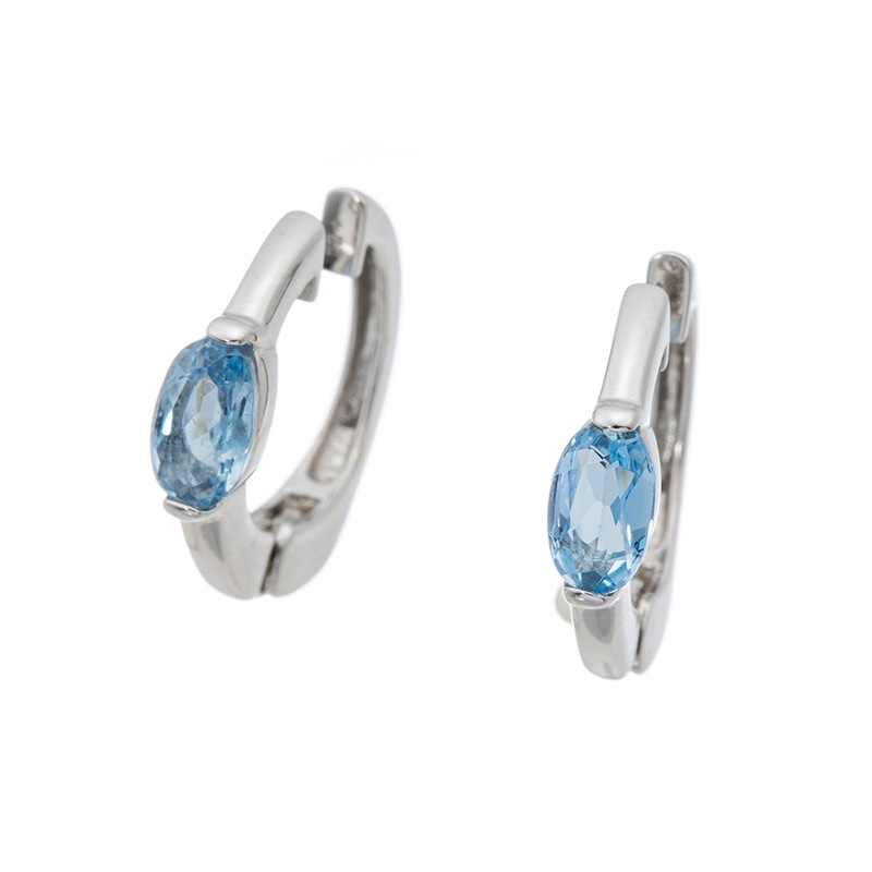 K18WG サンタマリアアフリカーナアクアマリン ピアリング AQ 0.30ct