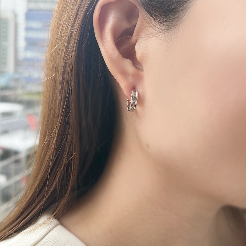 K18WG ブラウンダイヤモンド ピアス BRD 約1.16ct