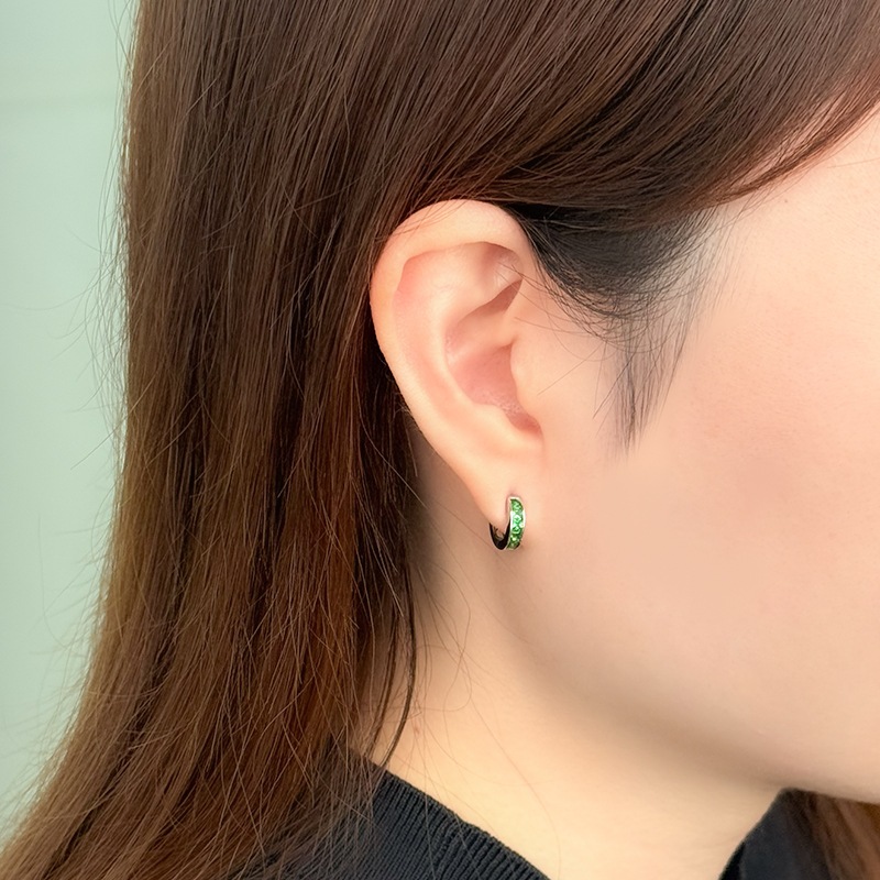 PT950 ツァボライト Lindo フープピアス TS 約0.60ct