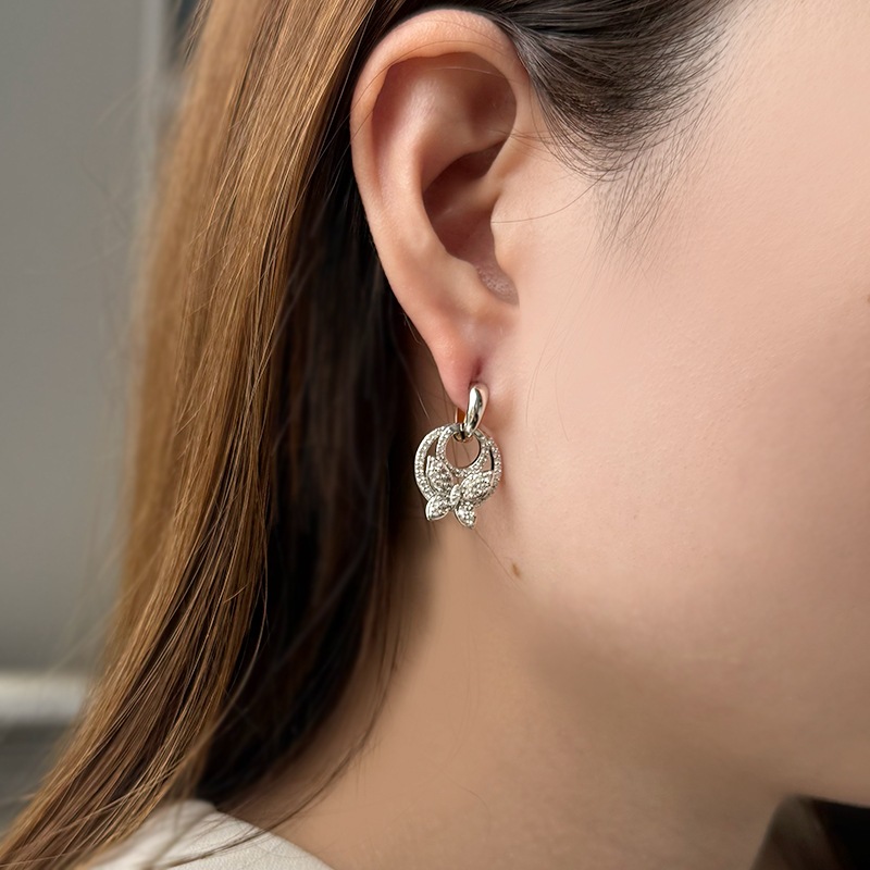 パラジウムシルバー950 天然ホワイトジルコン チャーム ZI 約1.30ct