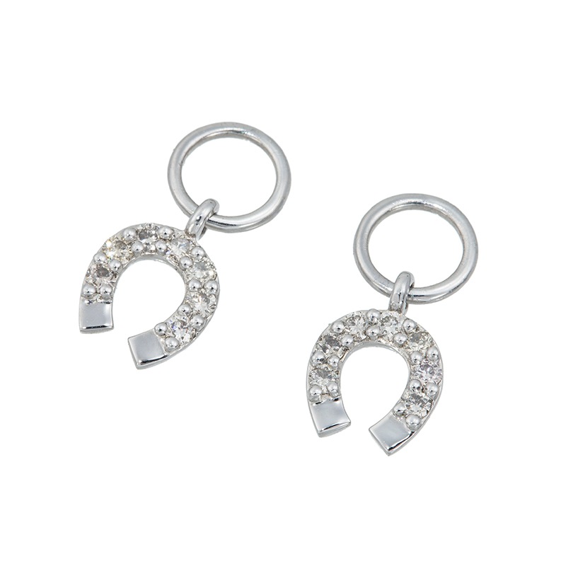 PT950 ブラウンダイヤモンド 馬蹄モチーフ チャーム BRD 約0.14ct