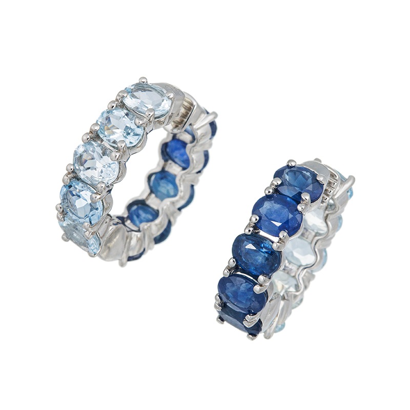 PT950 サファイア アクアマリン ピアリング SA 約1.40ct AQ 約1.00ct