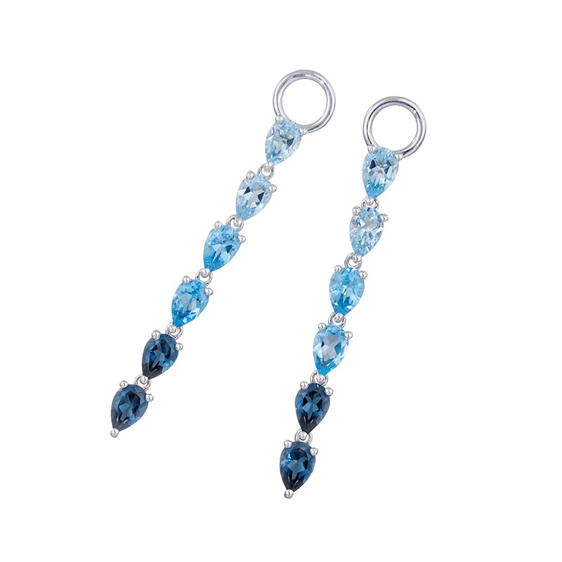 パラジウムシルバー950 スカイブルートパーズ ＆ ロンドンブルートパーズ ＆ スイスブルートパーズ Mia チャーム TO 約1.60ct TO 約1.60ct TO 約1.40ct